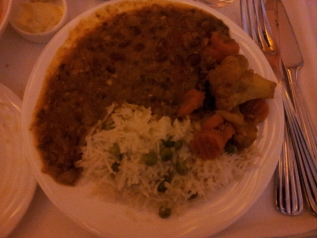 The Main Course, a blob of rice and dal