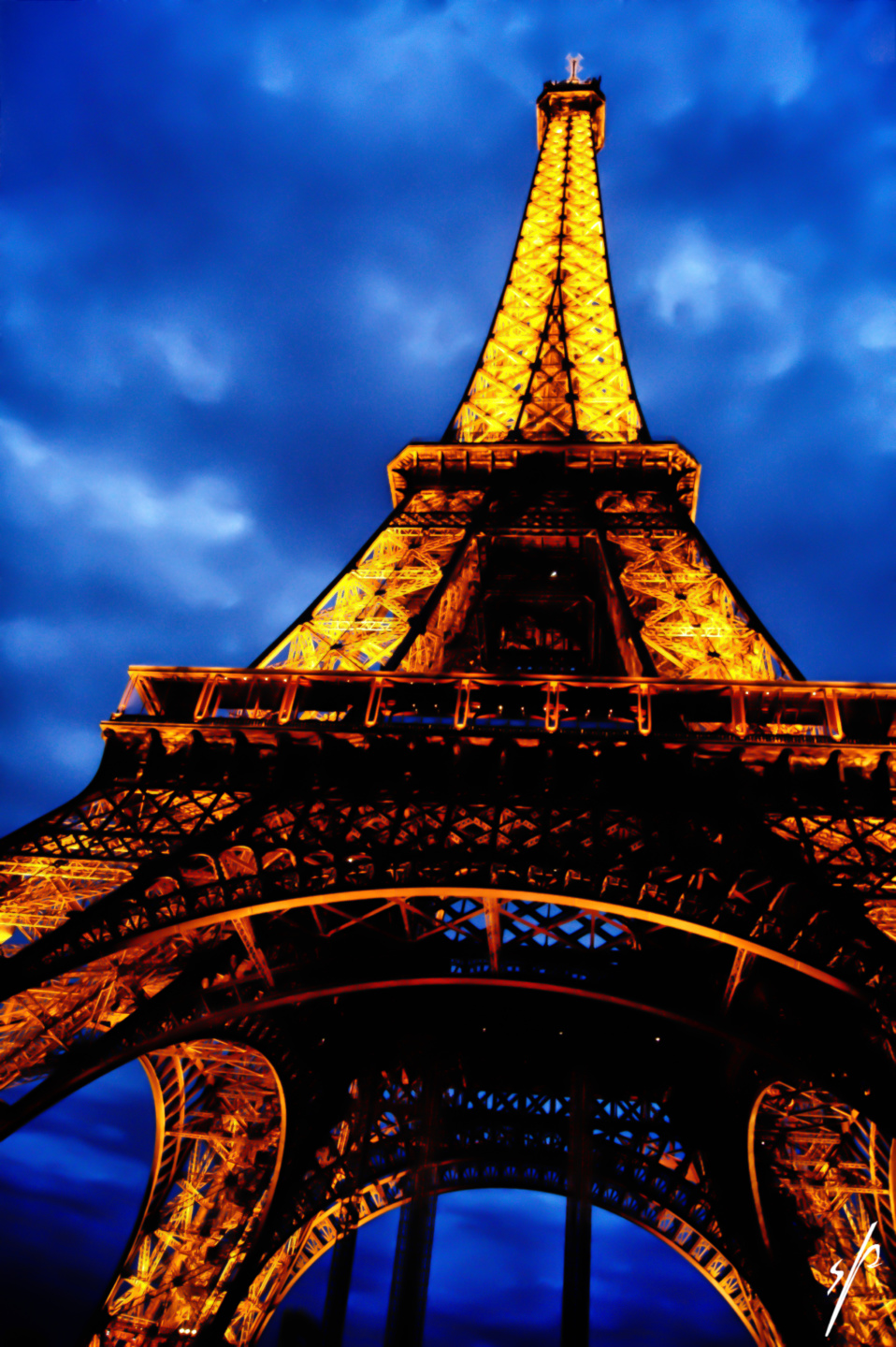 a close up of the eiffel tower