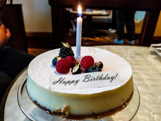 a cake with a candle on it