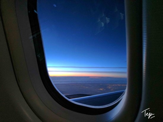 a view of the sky from an airplane window