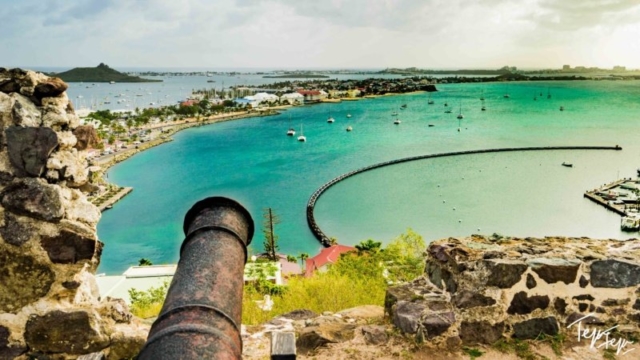 500px Photo ID: 145872597 - A look at the Marigot Marina from Fort Louis on the French Side of St. Martin.
