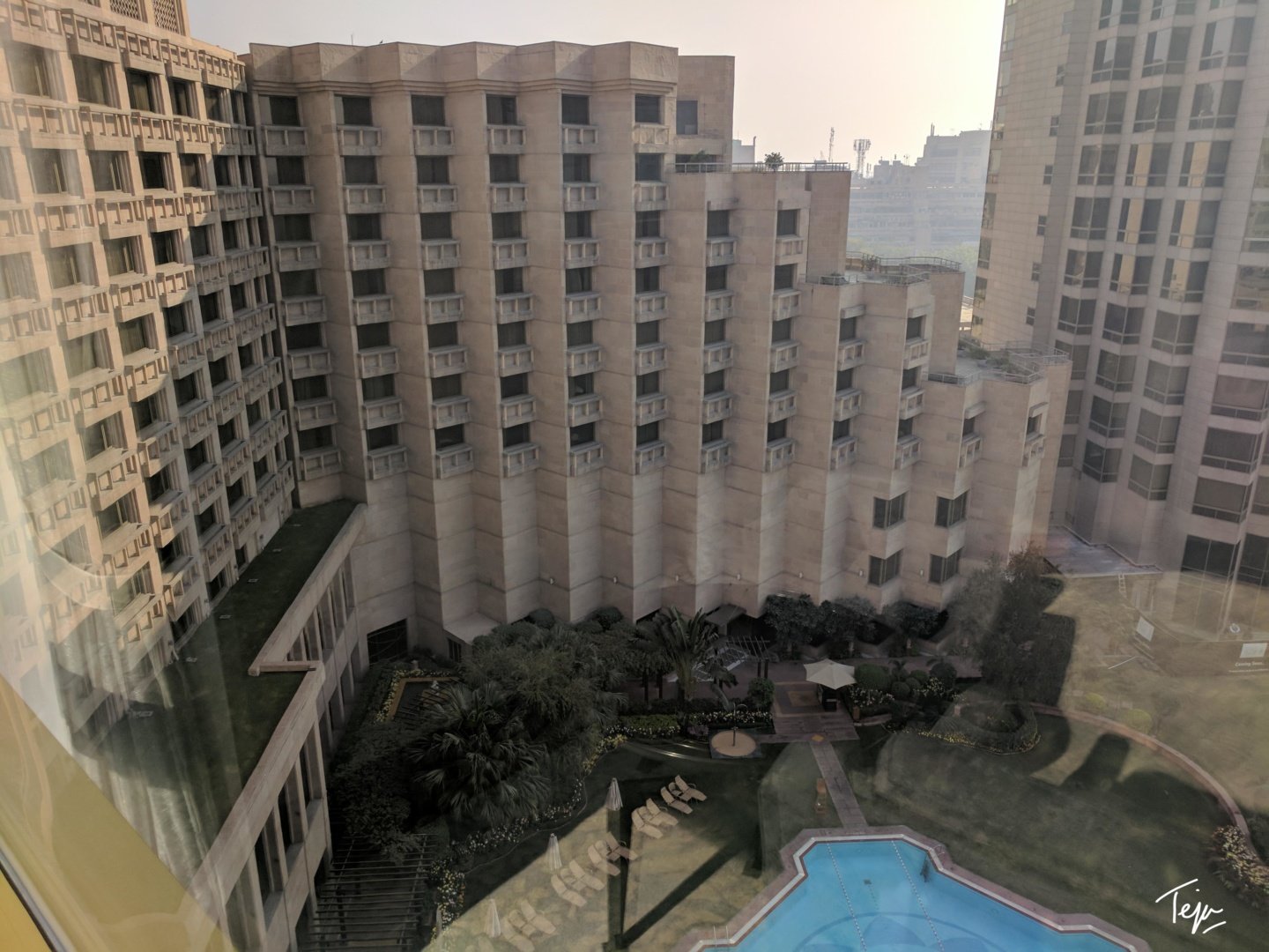 a pool in a building