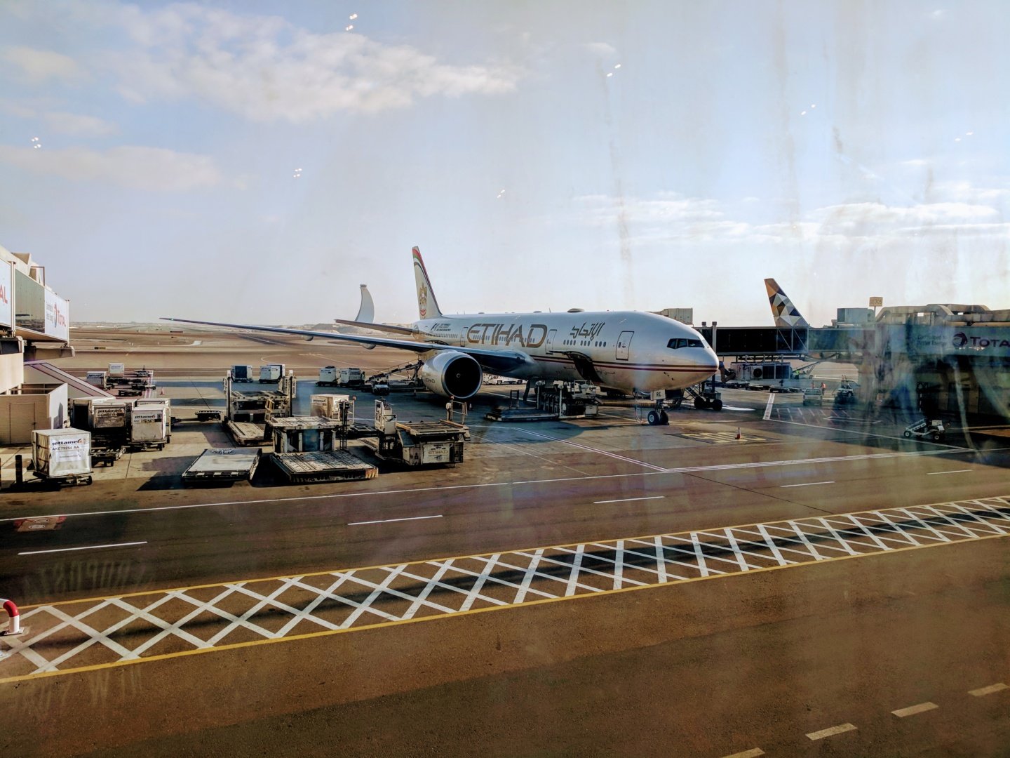 an airplane on the runway
