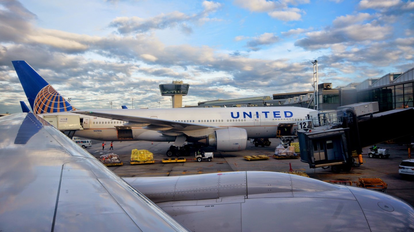an airplane at an airport