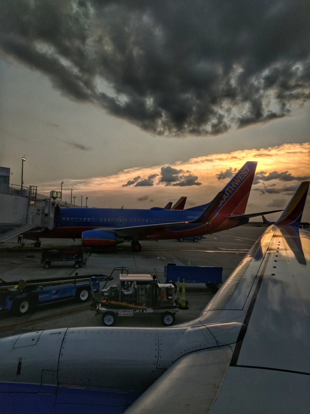 a plane parked at an airport