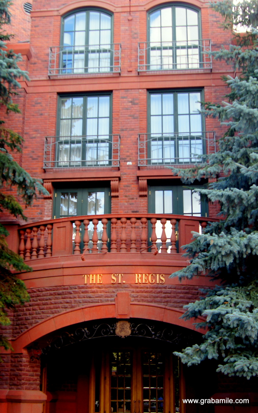a building with trees around it
