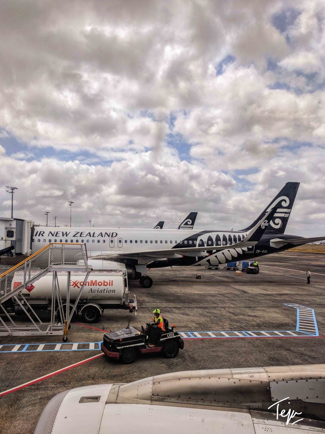 a plane on the runway
