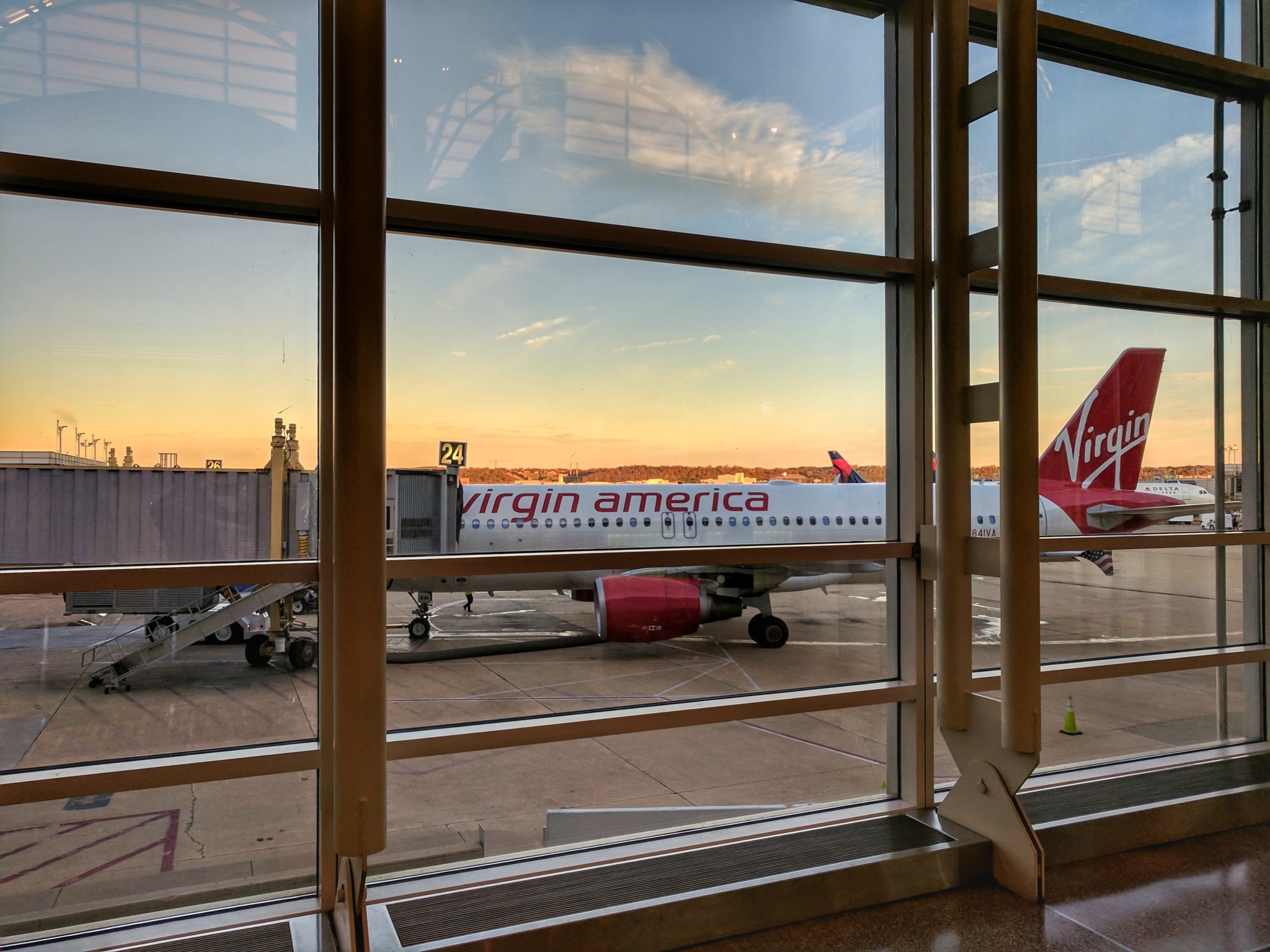 a plane in an airport