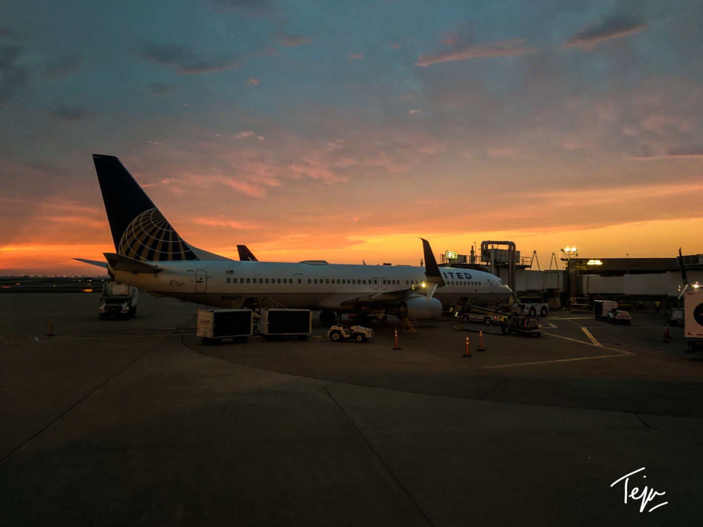 an airplane at an airport