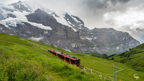 a train on a mountain