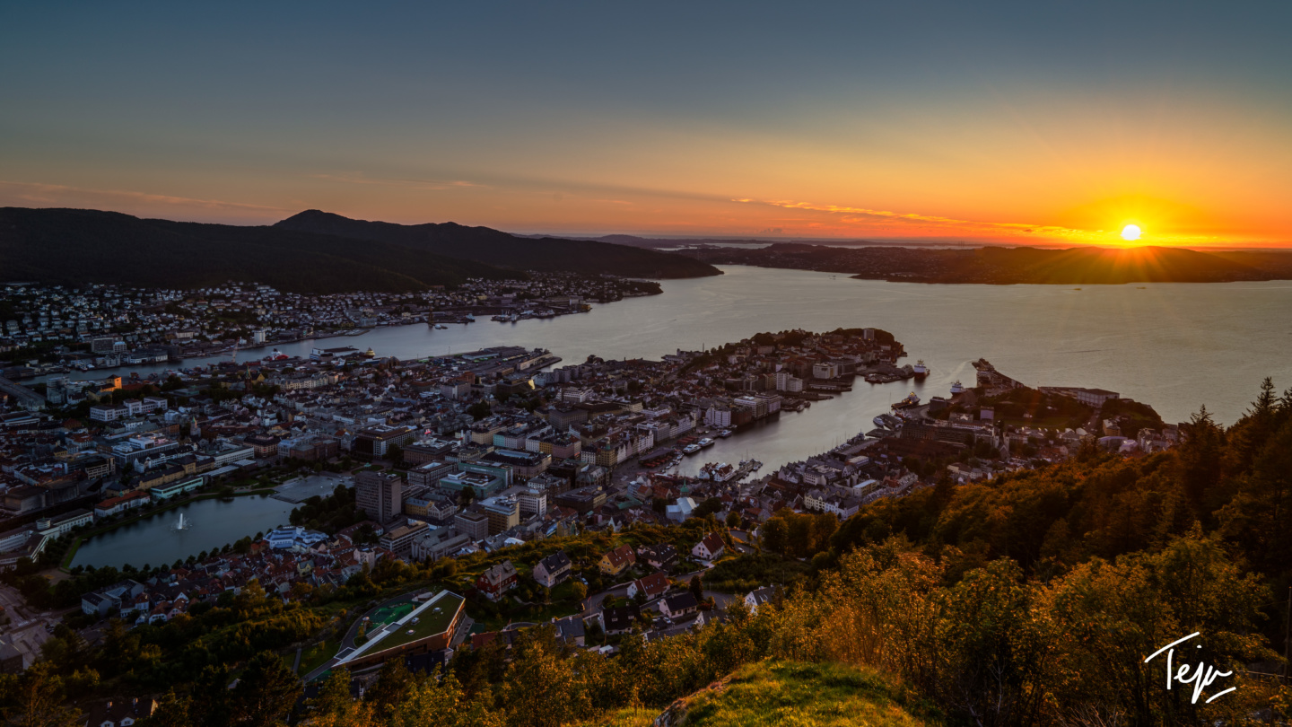 a city next to a body of water
