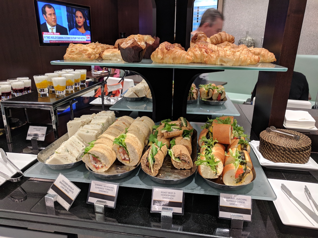 a display of food on a shelf