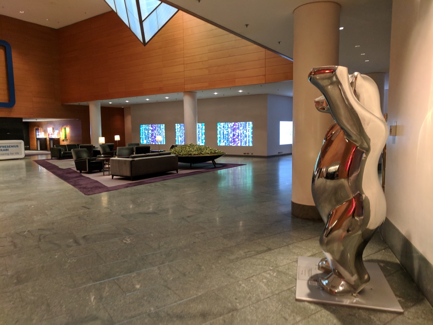 a statue in a lobby