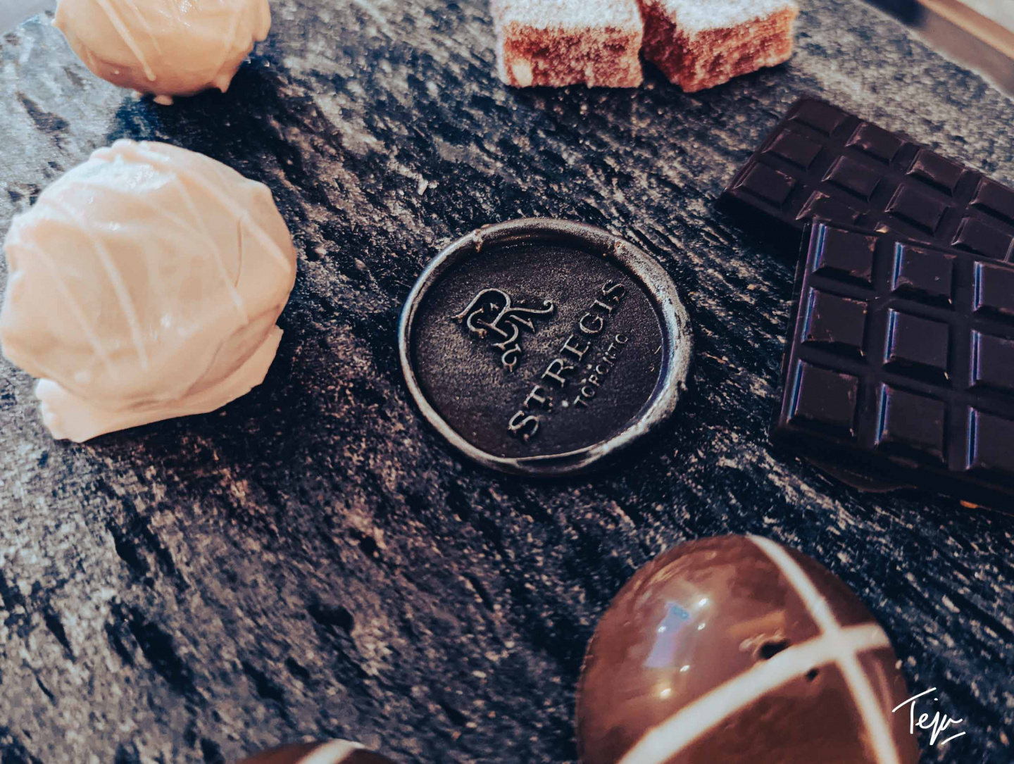 a group of chocolates on a table