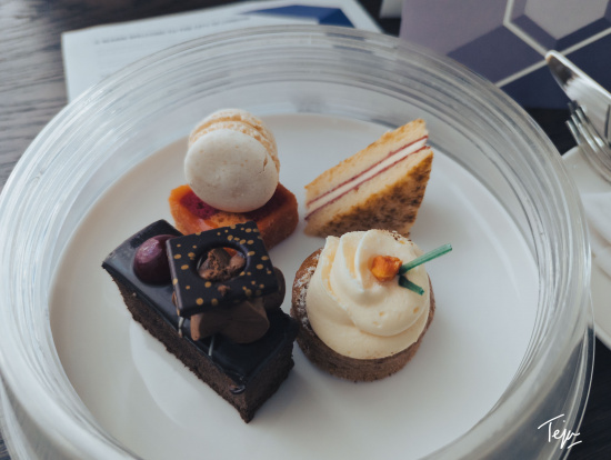 a plate of desserts