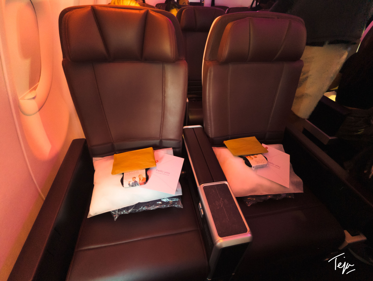 a seat with a couple of objects on it