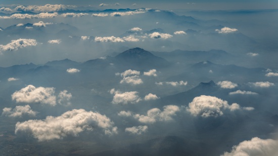 clouds above a mountain range