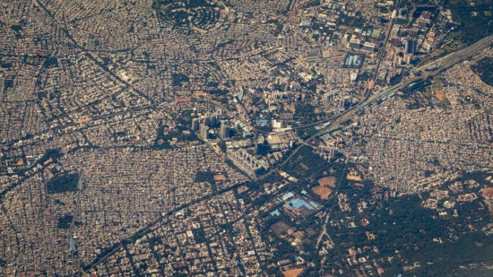 an aerial view of a city