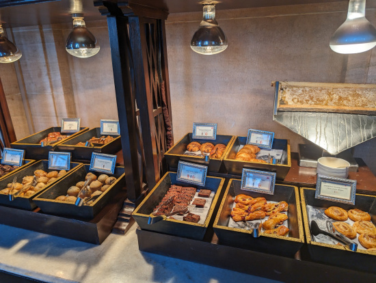 a display of food in boxes