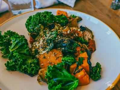 a plate of food on a table