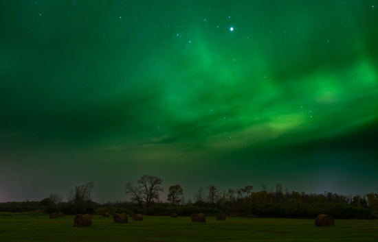 green lights in the sky