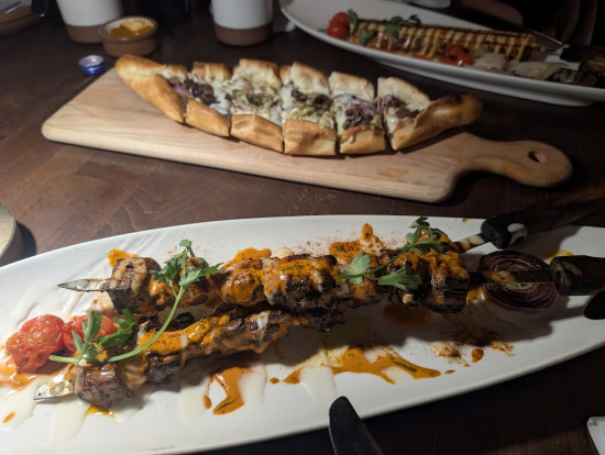 a plate of food on a table