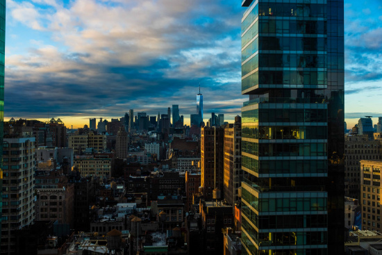 a city with tall buildings