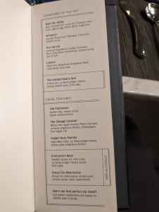 a menu of a restaurant