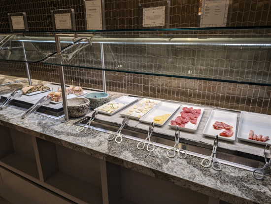 food on the counter in a restaurant