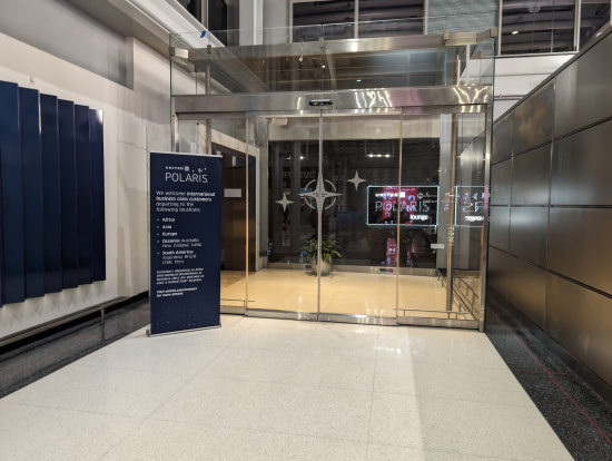 a glass door in a building