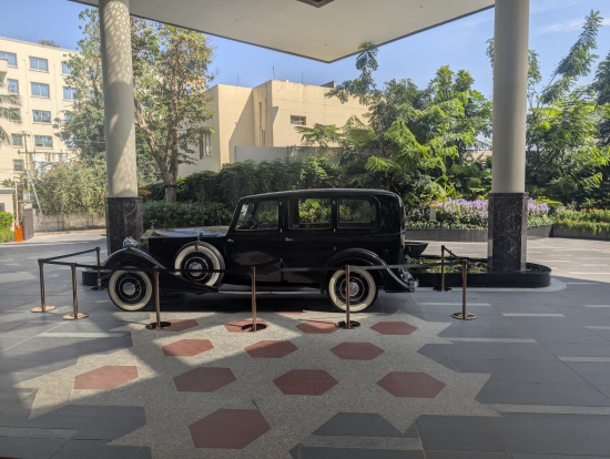 a car parked in a building