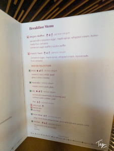 a menu of a breakfast menu